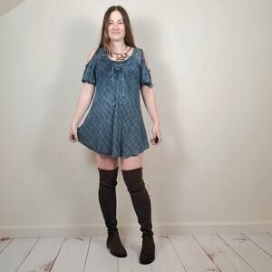 Advance Apparels Embellished Tunic Blue Medium